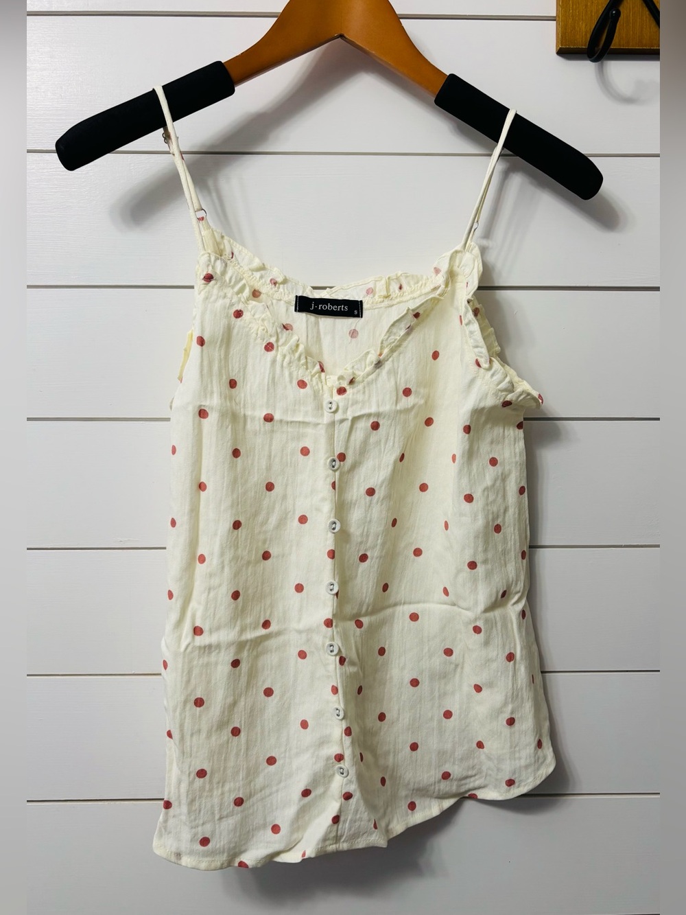 Cream Polka Dot Button-Front Cami